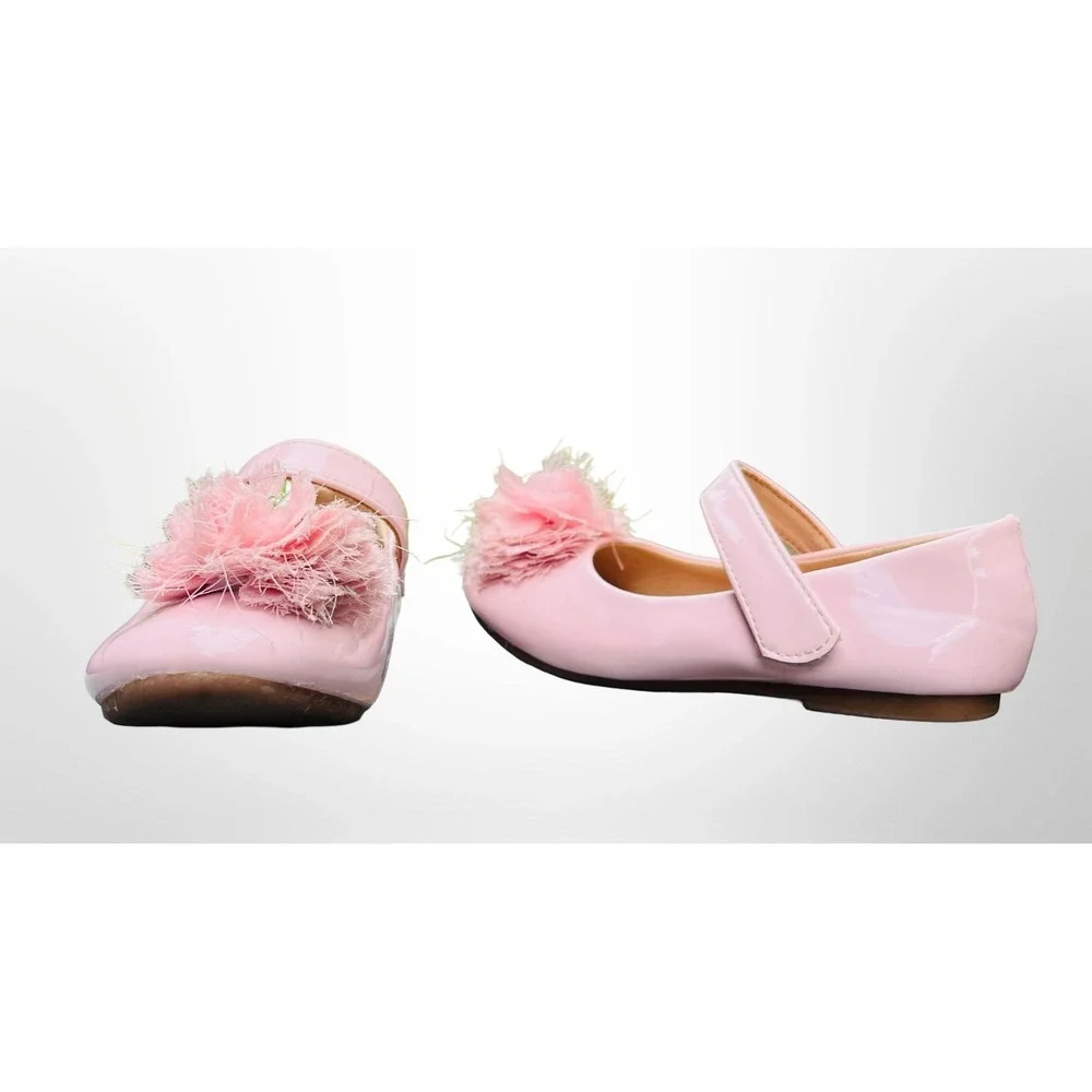 GUC ADAMUMU Toddler/Girl Mary Jane Ballet Flats Flower Embellishment Size 11